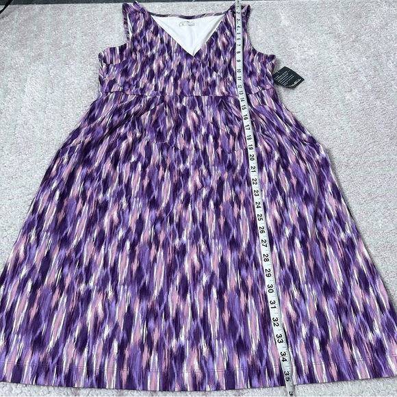 NWT Eddie Bauer Purple and Pink Ikat Aster Crossover Dress Outdoors Size Small - Picture 10 of 11